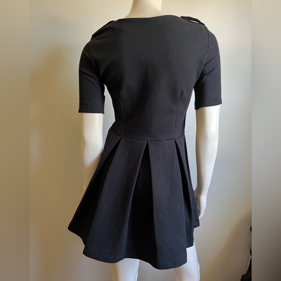 Zara Woman Black Half Sleeve A Line Pleated Mini Dress Womens - Picture 4 of 5